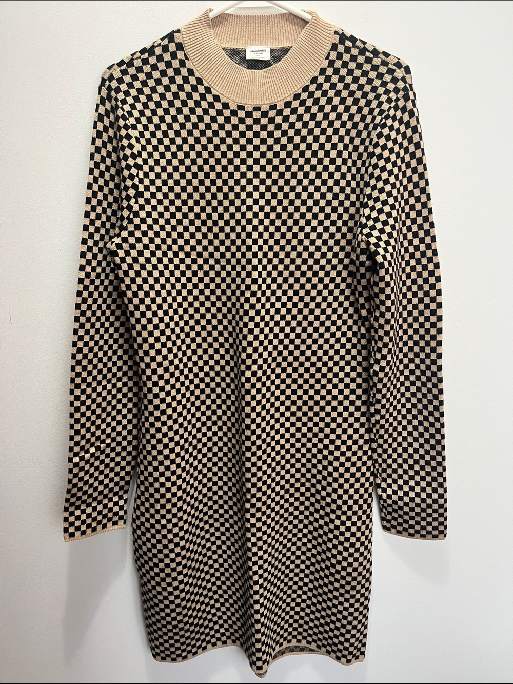 Abercrombie & Fitch Checkered Sweater Dress Size LT